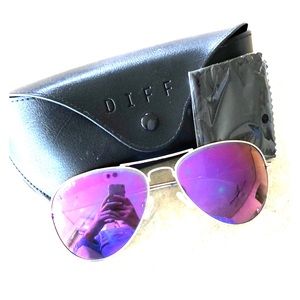 Diff Eyewear Sunglasses # Purple/Aviator Style